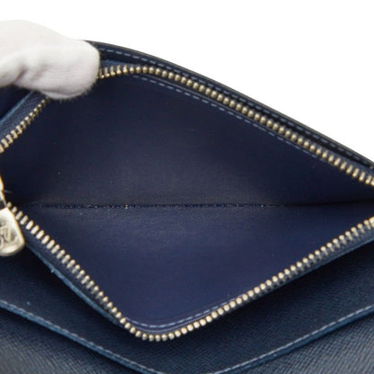 Louis Vuitton Taiga Portefeuille Brazza NM Wallet Blue Marine Leather — view 6