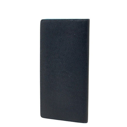 Louis Vuitton Taiga Portefeuille Brazza NM Wallet Blue Marine Leather — view 2