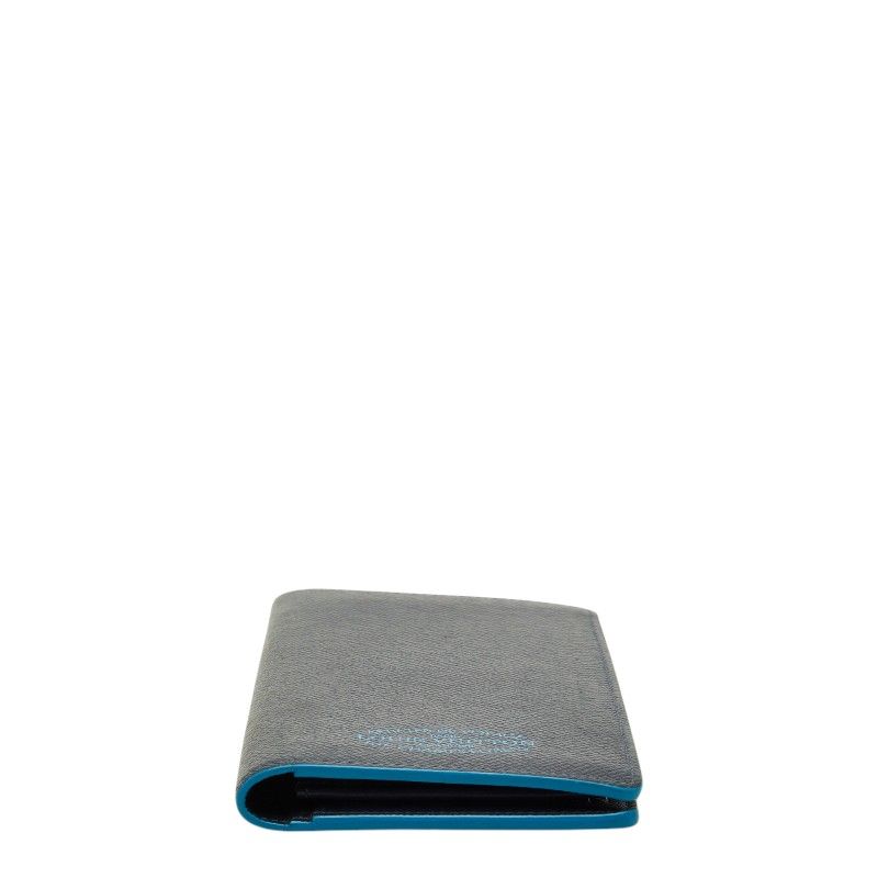Louis Vuitton Taiga Portefeuille Brazza NM Wallet Blue Marine Leather — view 3