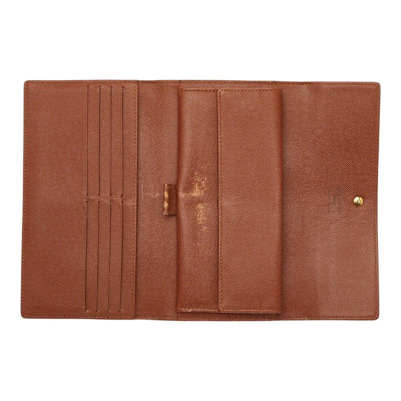 Louis Vuitton Monogram Portefeuille International Wallet Brown Leather — view 8