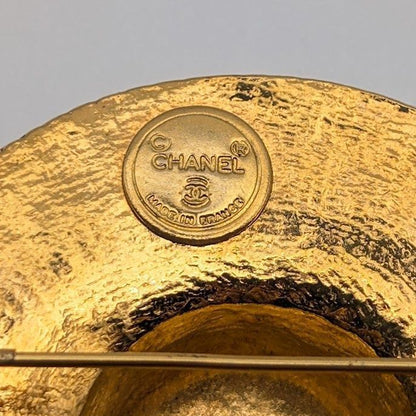 Chanel Brooch Straw Hat Gold First Era Vintage — view 8