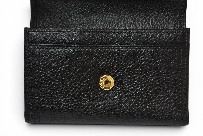 Saint Laurent Yves YSL Key Case Vintage Leather Black Gold Key Holder — view 4