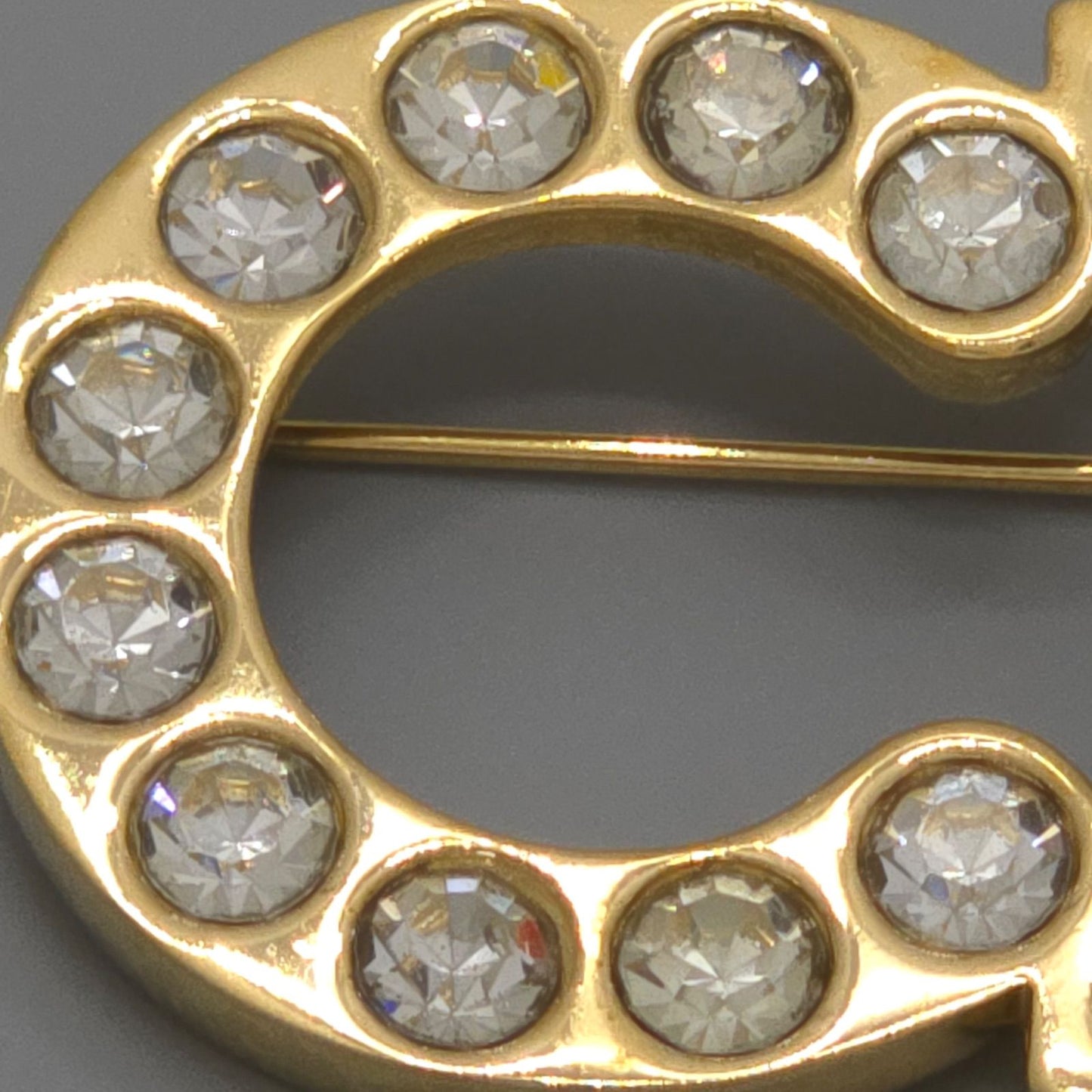 Dior CD Crystal Brooch Gold — view 6