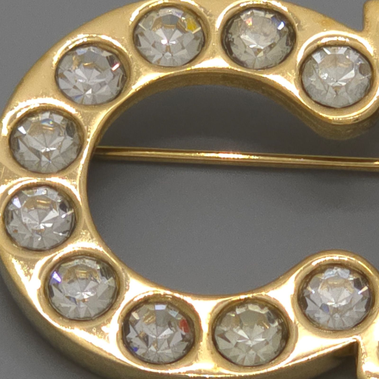 Dior CD Crystal Brooch Gold — view 6