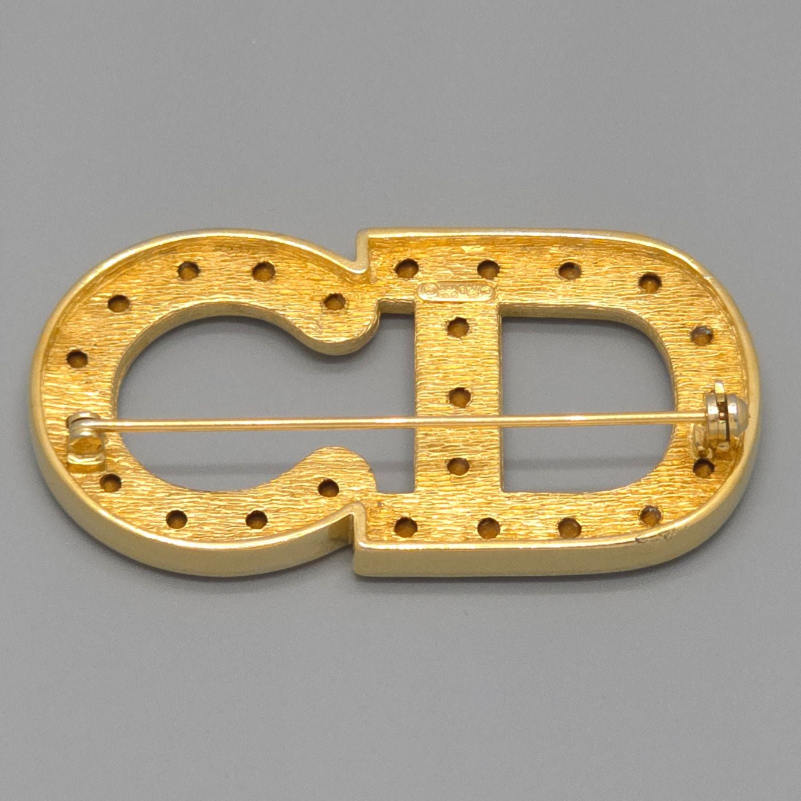 Dior CD Crystal Brooch Gold — view 3