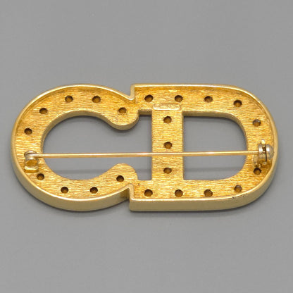 Dior CD Crystal Brooch Gold — view 3