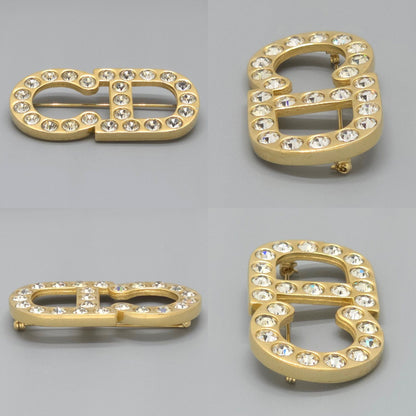 Dior CD Crystal Brooch Gold — view 4