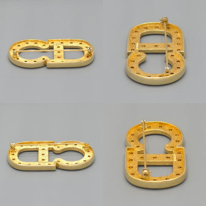 Dior CD Crystal Brooch Gold — view 5