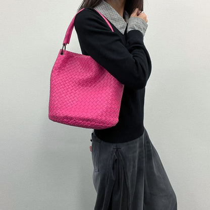 Bottega Veneta Intrecciato Tote Pink Leather Vintage