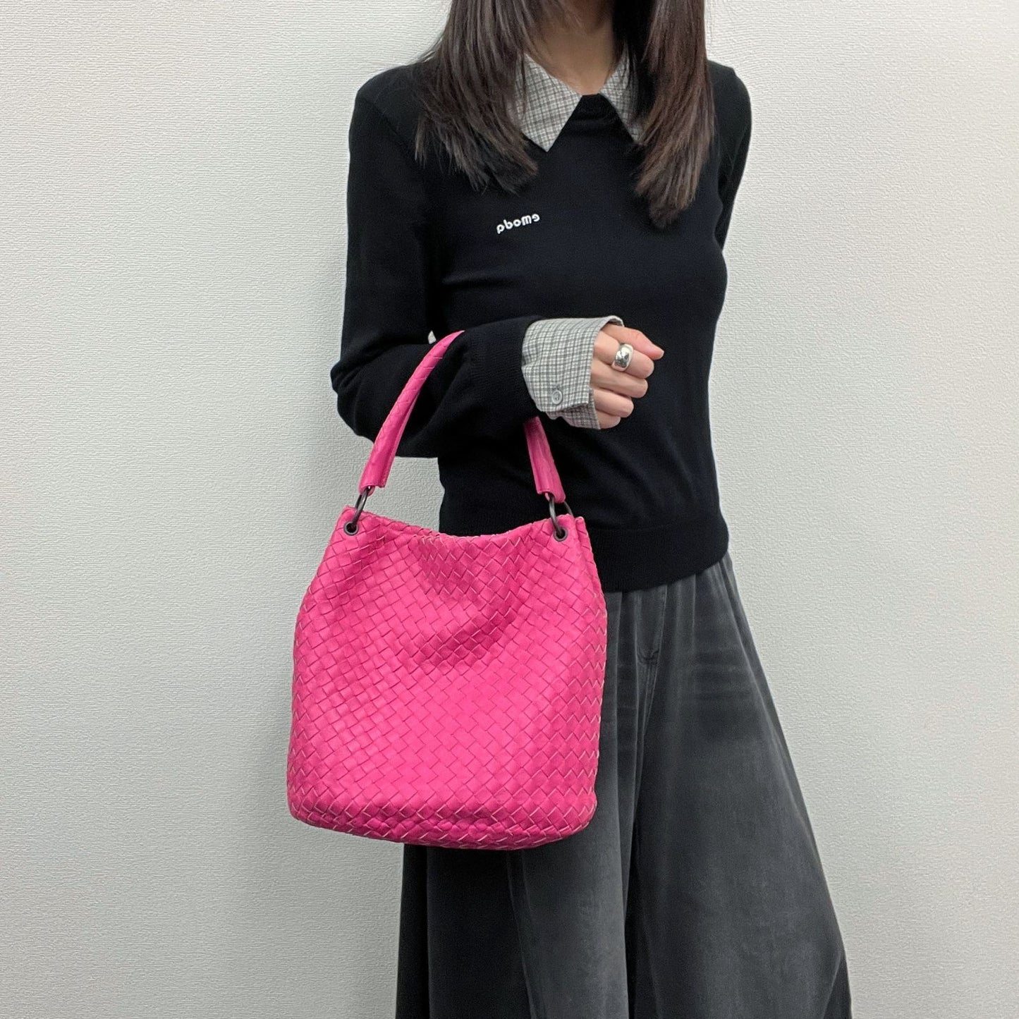 Bottega Veneta Intrecciato Tote Pink Leather Vintage — view 2