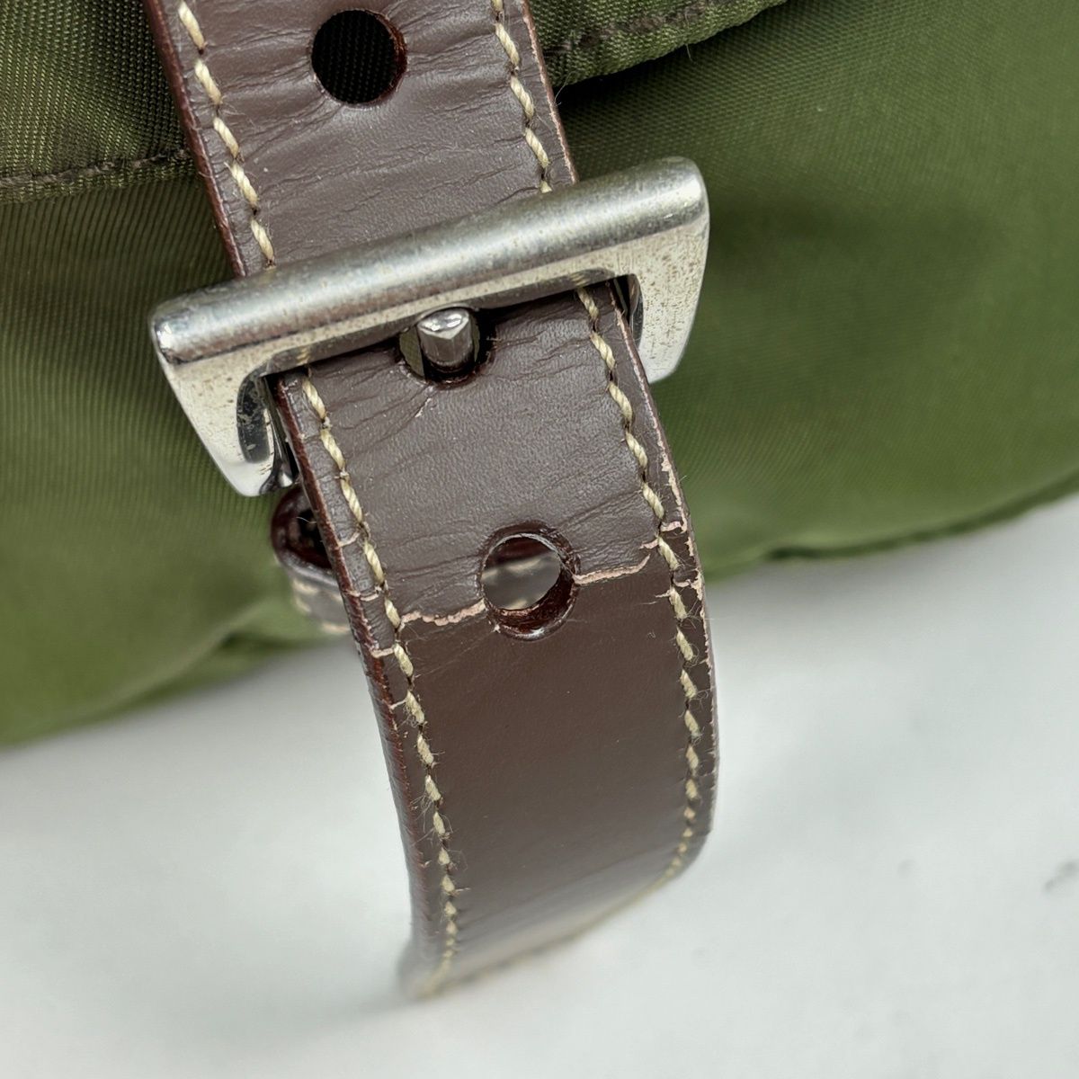 Prada Shoulder Bag Khaki Nylon Green Beige Brown — view 4
