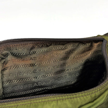 Prada Shoulder Bag Khaki Nylon Green Beige Brown — view 7