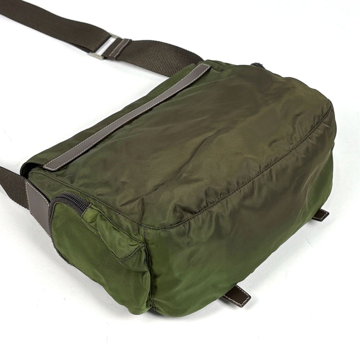 Prada Shoulder Bag Khaki Nylon Green Beige Brown — view 2
