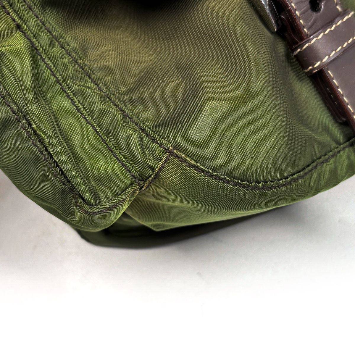Prada Shoulder Bag Khaki Nylon Green Beige Brown — view 3