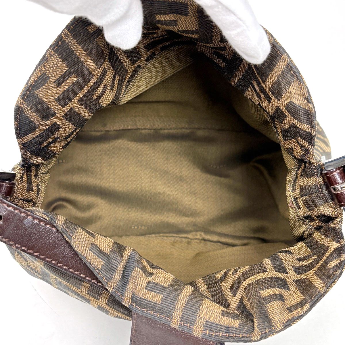 Fendi Zucca Pattern Shoulder Bag Canvas Brown — view 7