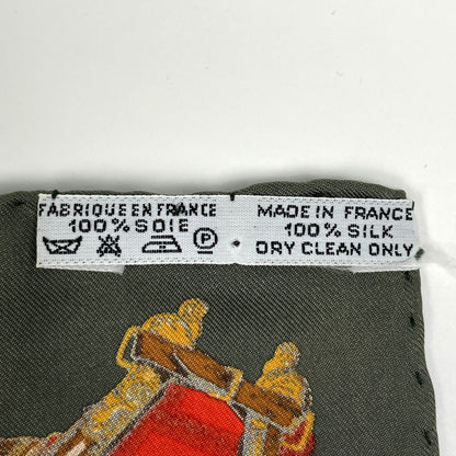 Hermes Petit Carre Musee Museum Scarf Silk Red Green Multicolor — view 2