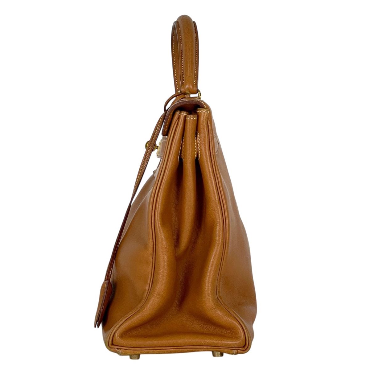 Hermes Kelly 32 Retourne 2-Way Handbag Vo Garibaldi Brown — view 2