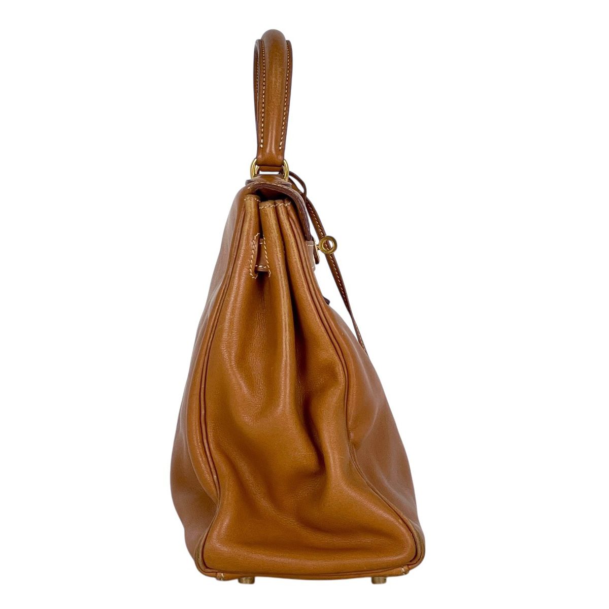 Hermes Kelly 32 Retourne 2-Way Handbag Vo Garibaldi Brown — view 4