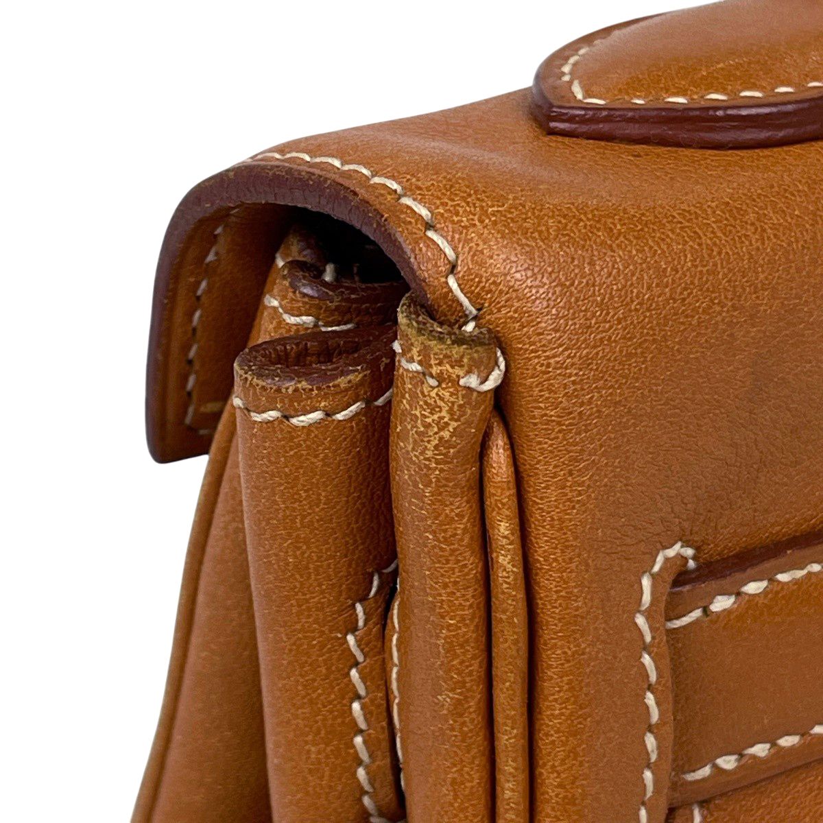 Hermes Kelly 32 Retourne 2-Way Handbag Vo Garibaldi Brown — view 9