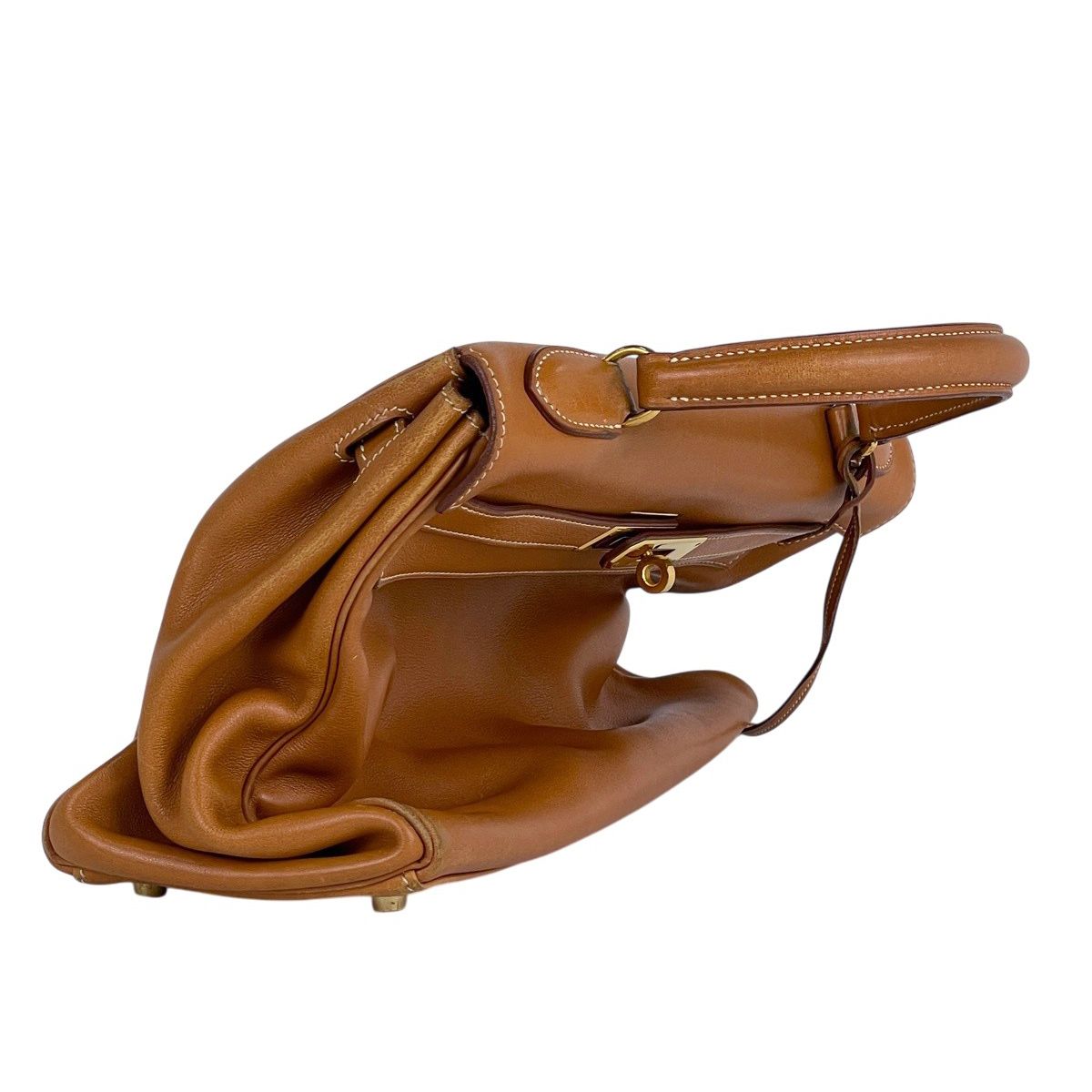 Hermes Kelly 32 Retourne 2-Way Handbag Vo Garibaldi Brown — view 6