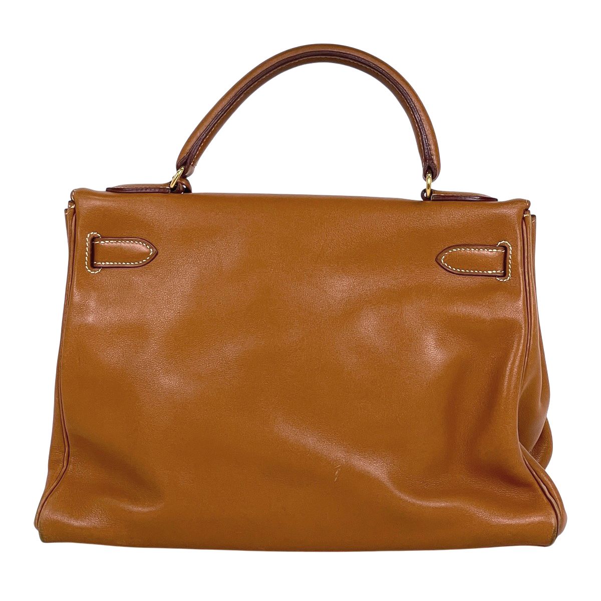 Hermes Kelly 32 Retourne 2-Way Handbag Vo Garibaldi Brown — view 3