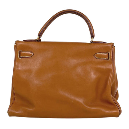 Hermes Kelly 32 Retourne 2-Way Handbag Vo Garibaldi Brown — view 3