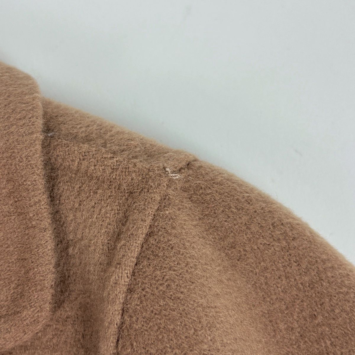 Max Mara Gown Coat Cucito a Mano Belted Wool Beige — view 5
