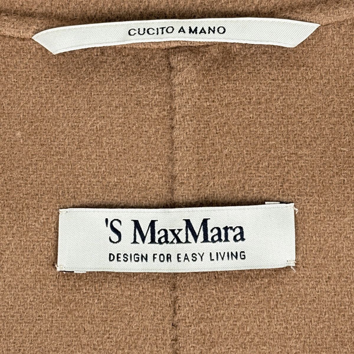 Max Mara Gown Coat Cucito a Mano Belted Wool Beige — view 6