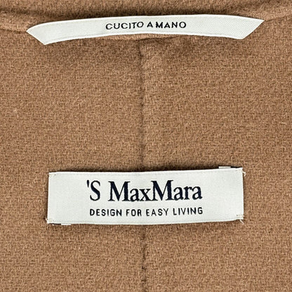 Max Mara Gown Coat Cucito a Mano Belted Wool Beige — view 6