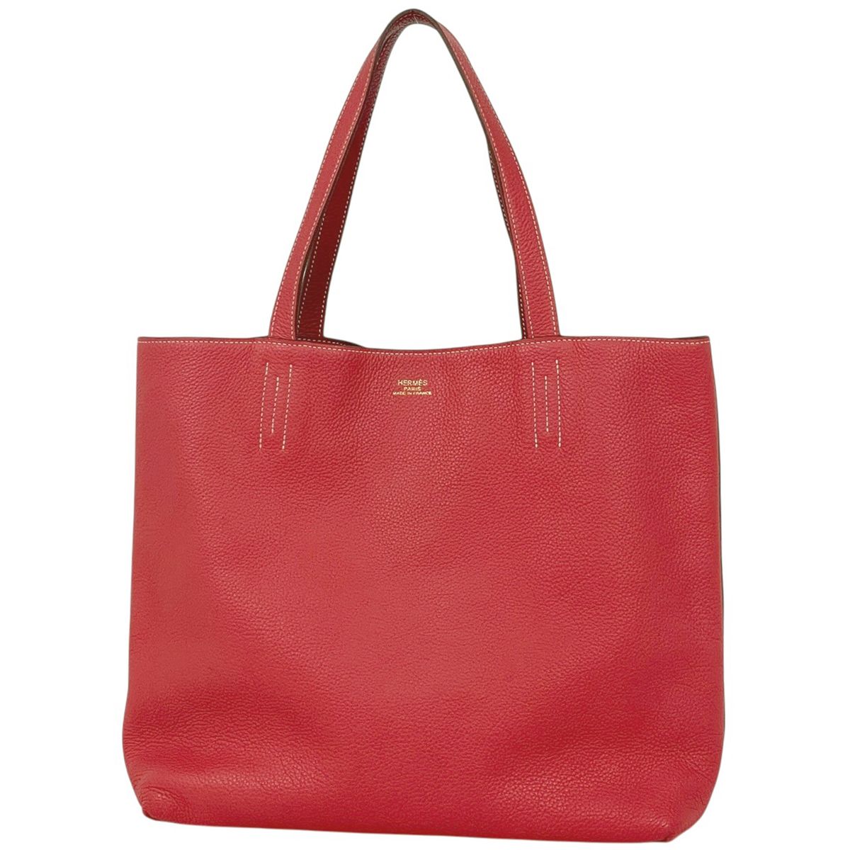 Hermes Double Sens 36 Reversible Shoulder Bag Tote Taurillon Clemence Rose