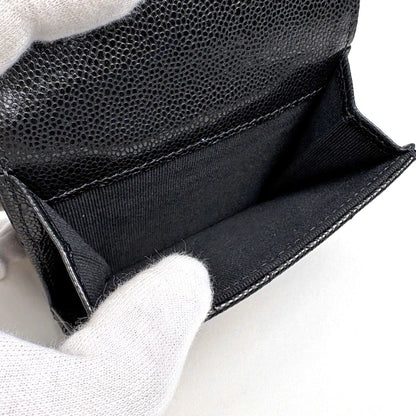 Chanel CC Logo Trifold Wallet Caviar Leather Black — view 5