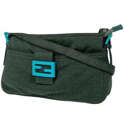 Fendi Zucca Logo Shoulder Bag Fabric Green