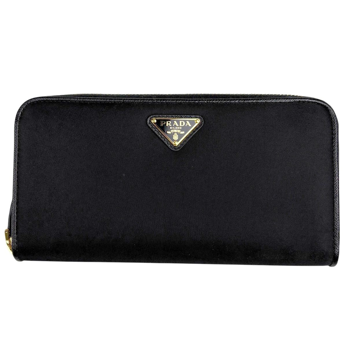 Prada Zip Around Wallet Nylon Nero