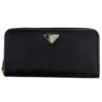 Prada Zip Around Wallet Nylon Nero
