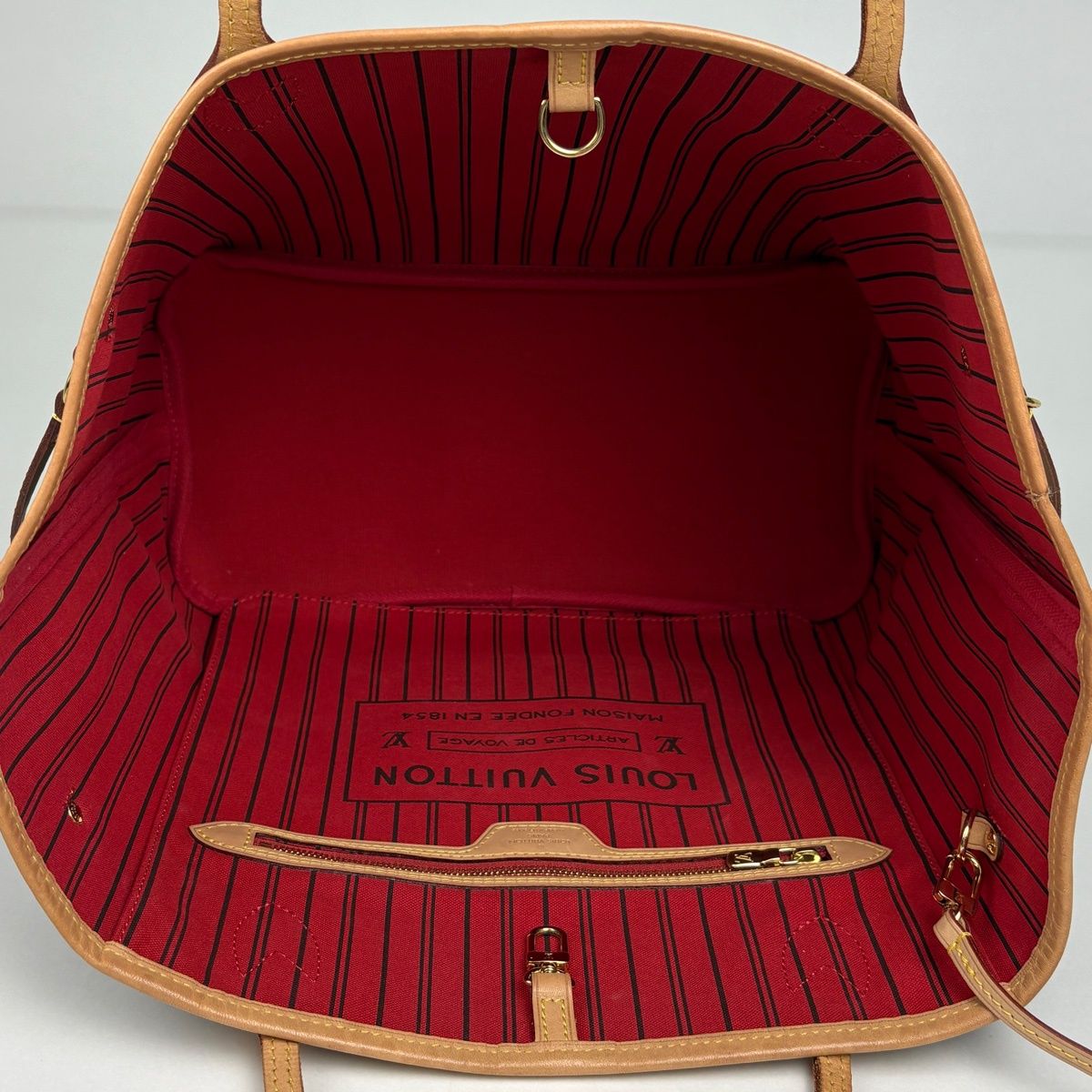 Louis Vuitton Neverfull MM Tote Monogram Brown Cerise — view 8