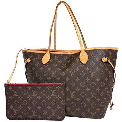 Louis Vuitton Neverfull MM Tote Monogram Brown Cerise
