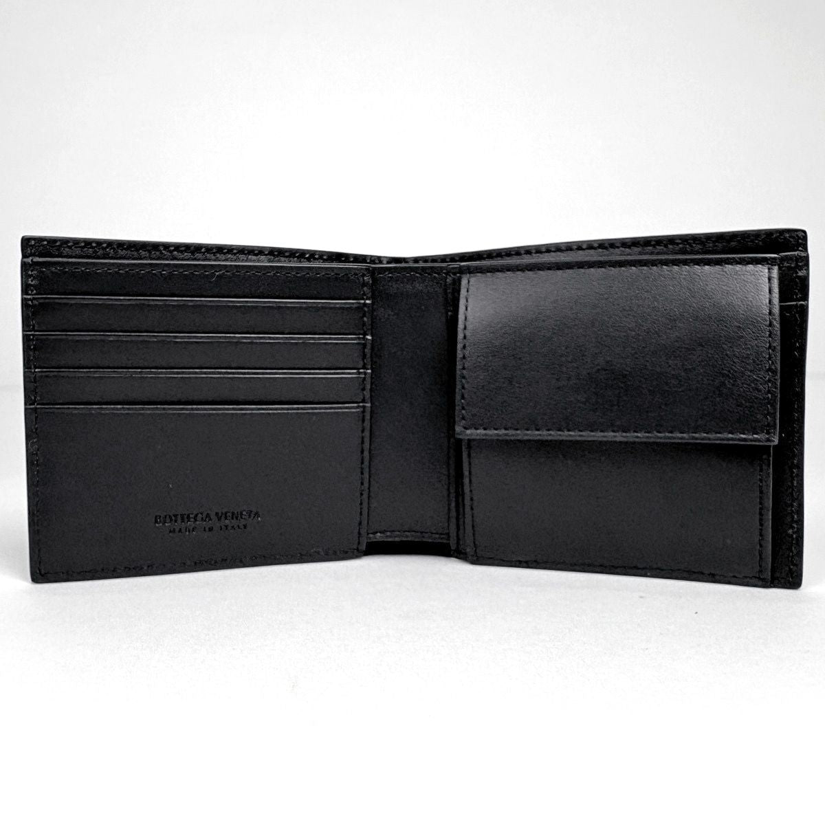 Bottega Veneta Intrecciato Bifold Wallet Leather Black — view 6