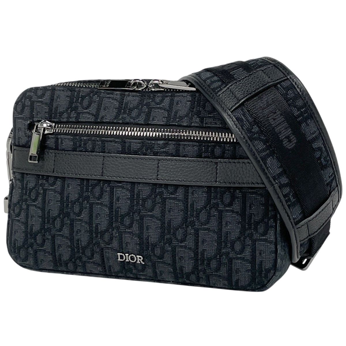 Dior Oblique Shoulder Bag Safari Canvas Black