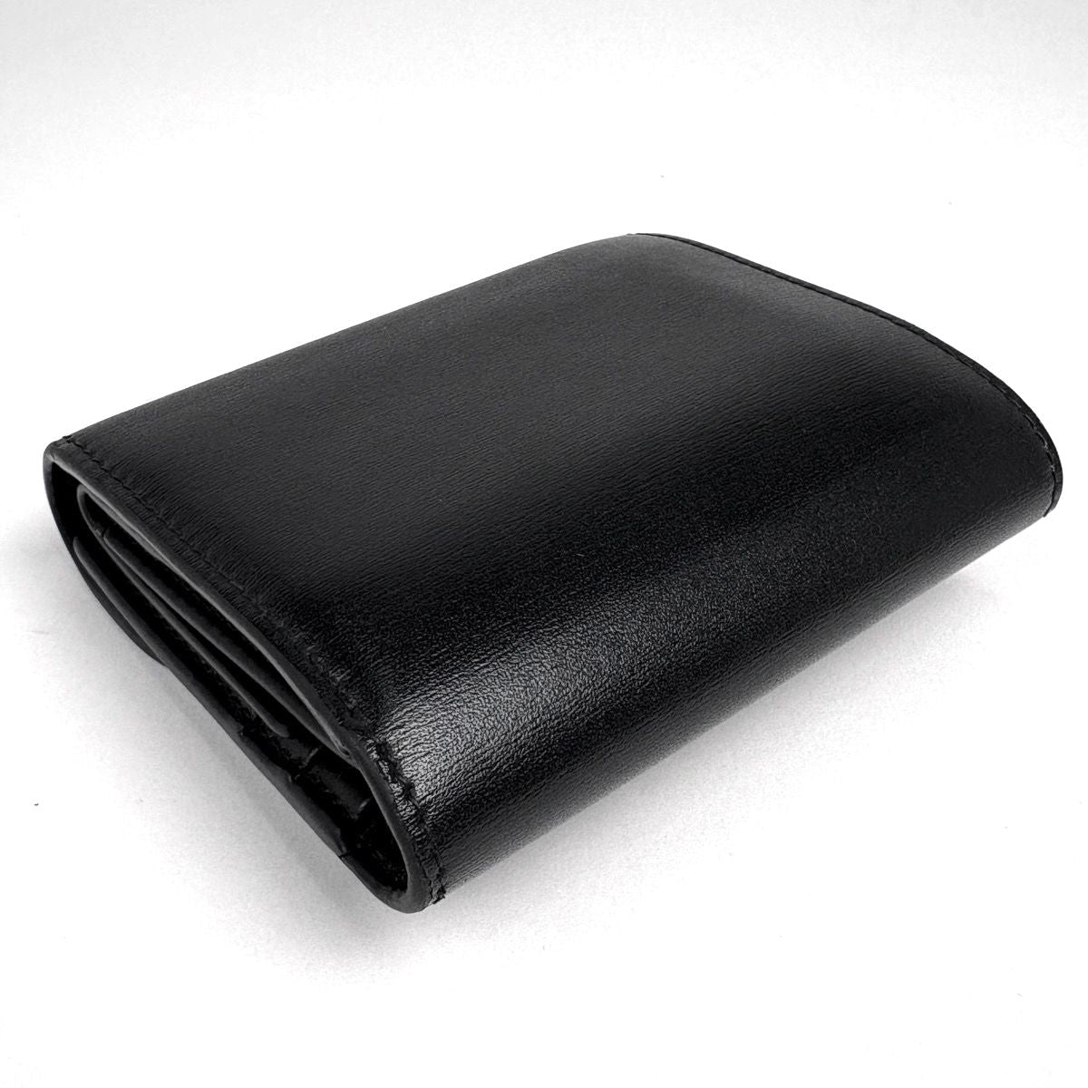 Celine Triomphe Trifold Wallet Leather Black — view 2