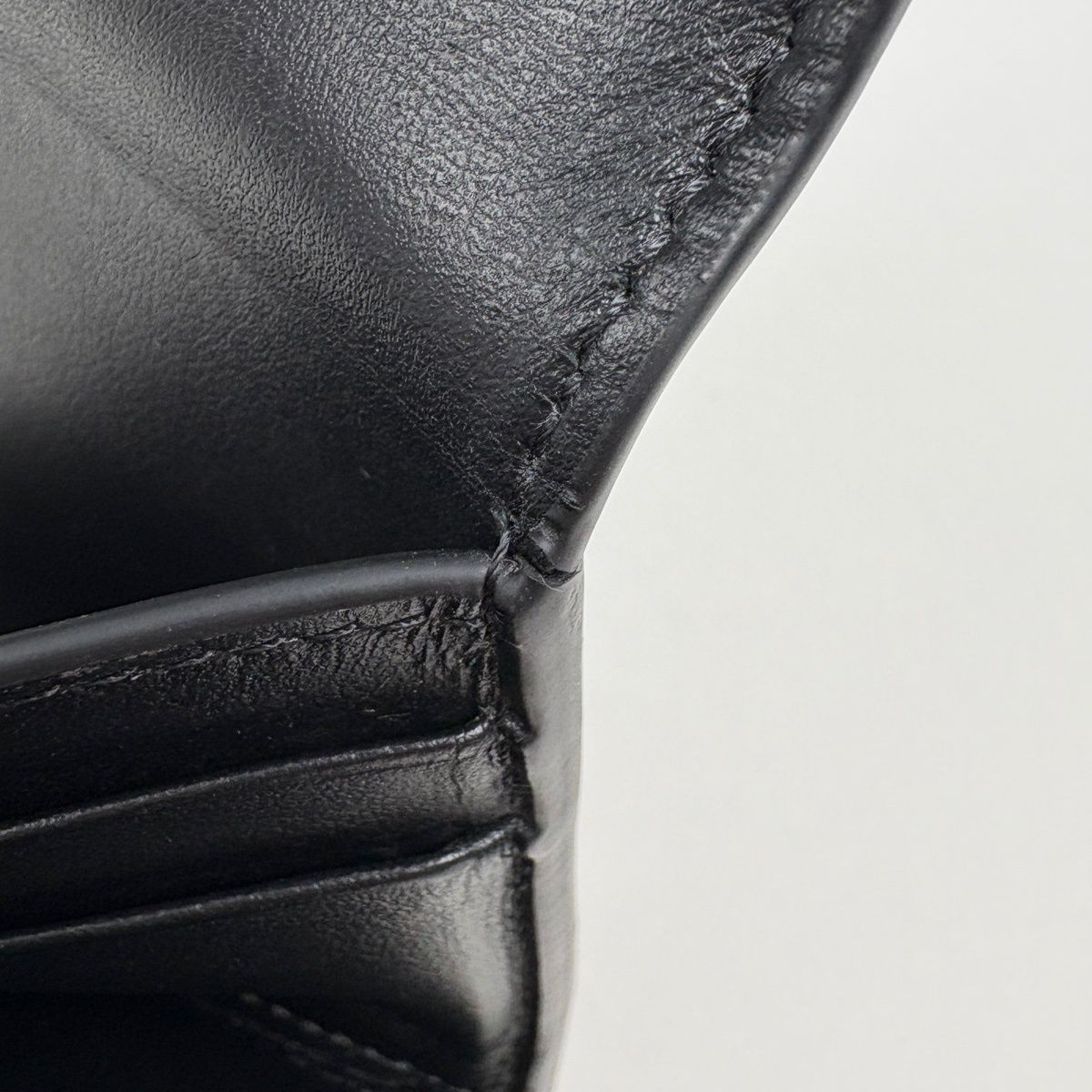 Celine Triomphe Trifold Wallet Leather Black — view 5