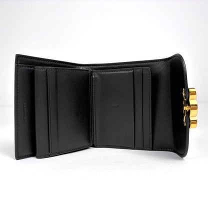 Celine Triomphe Trifold Wallet Leather Black — view 9