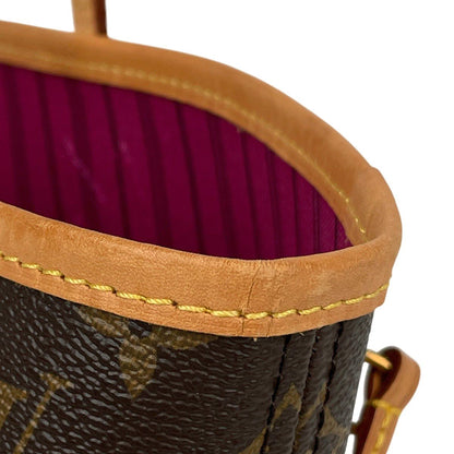 Louis Vuitton Neverfull MM Tote Monogram Brown Fuchsia — view 7
