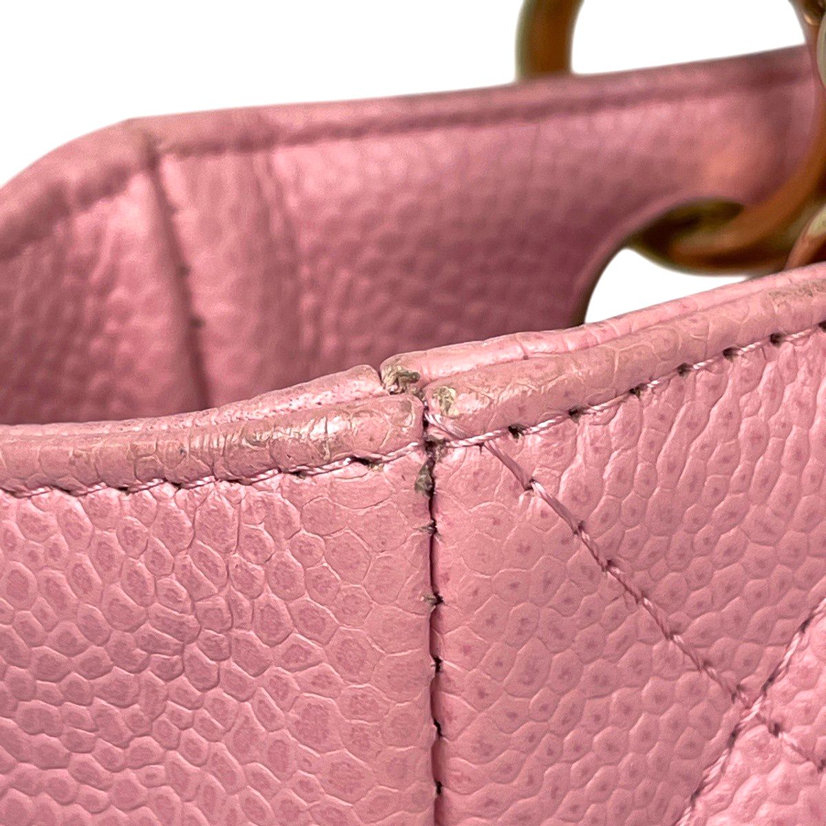 Chanel CC Logo Chain Tote Shoulder Bag Quilted Petite Shopping PST Caviar — view 9