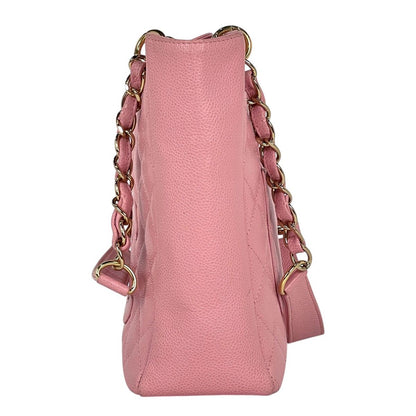 Chanel CC Logo Chain Tote Shoulder Bag Quilted Petite Shopping PST Caviar — view 2