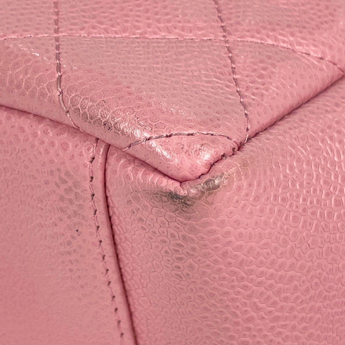 Chanel CC Logo Chain Tote Shoulder Bag Quilted Petite Shopping PST Caviar — view 7