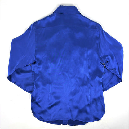 Hermes Pleated Replacement Long Sleeve Shirt Concerto Top Silk Blue Multicolor — view 2