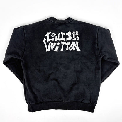 Louis Vuitton LV Comics Owl Patch Sweatshirt Crew Neck Top Cotton Black — view 2