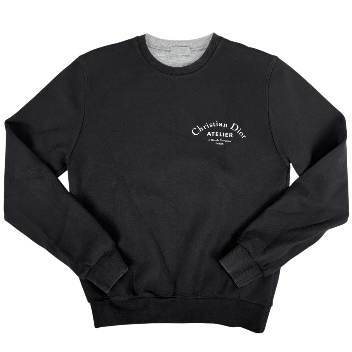 Dior Logo Sweatshirt Atelier Top Rayon Polyurethane Black