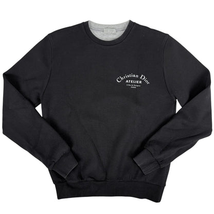 Dior Logo Sweatshirt Atelier Top Rayon Polyurethane Black