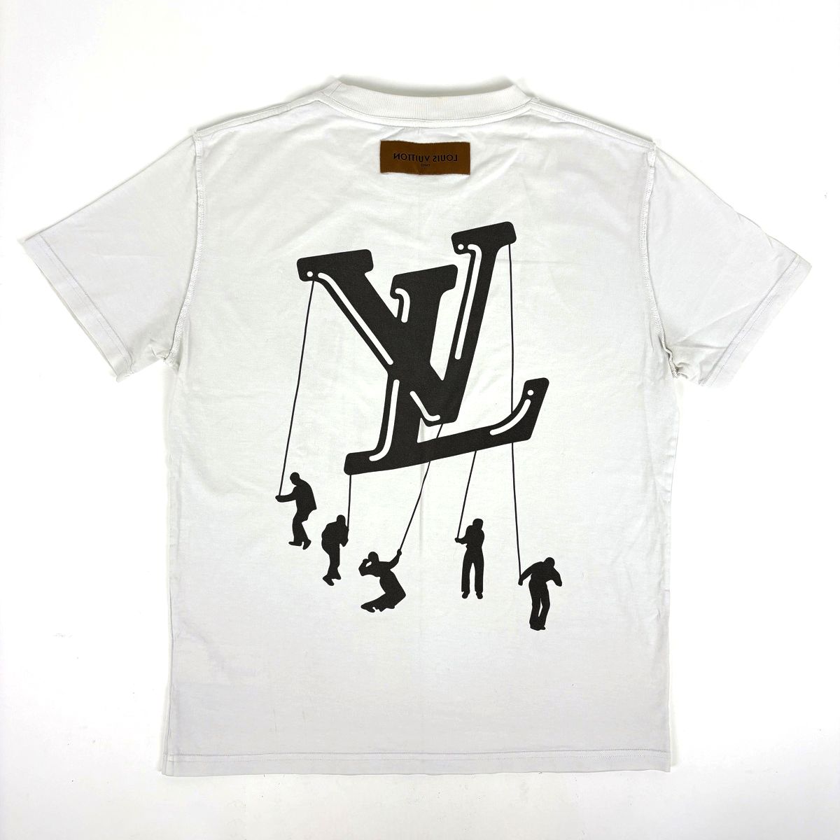 Louis Vuitton Logo Short Sleeve T-Shirt Virgil Avro Flow Top Cotton White — view 2